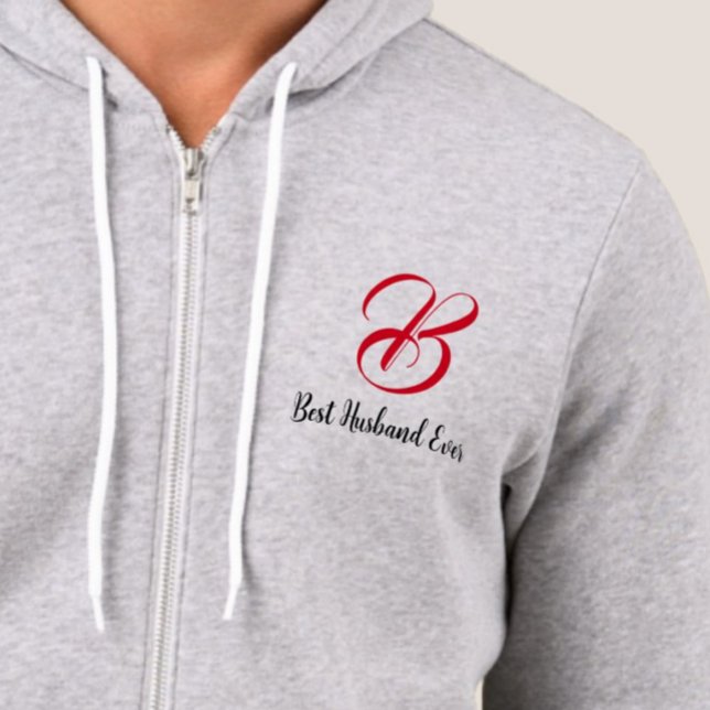 BHE (Initialen) Monogramm Hoodie ( Gift for the Best Husband)