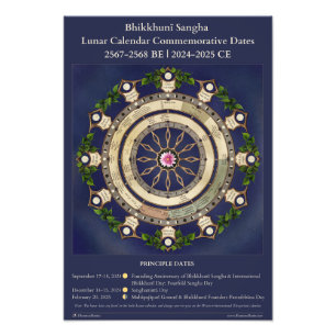 Bhikhunī Sangha Lunar Kalender 2024-2025 Fotodruck