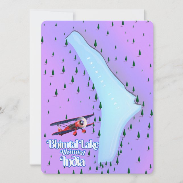Bhimtal Lake Bhimtal India Reiseplakat. (Vorderseite)