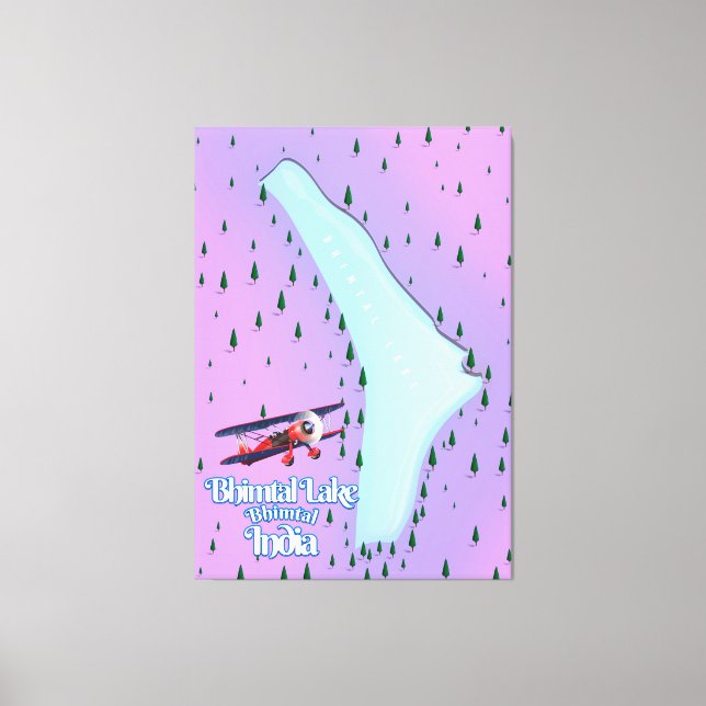 Bhimtal Lake Bhimtal India Reiseplakat. Leinwanddruck (Vorderseite)