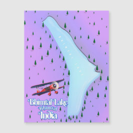 Bhimtal Lake Bhimtal India Reiseplakat. Magnetkarte