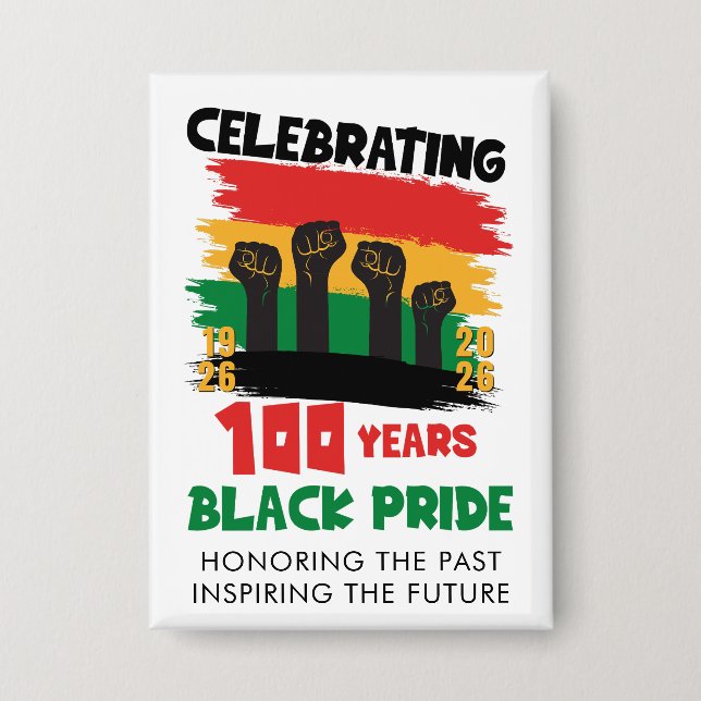 BHM 100 Years Celebrate Black History Month Button (Vorderseite)