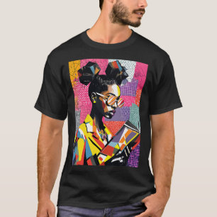 BHM Geometric Black History gebildetes Lesebuch T-Shirt