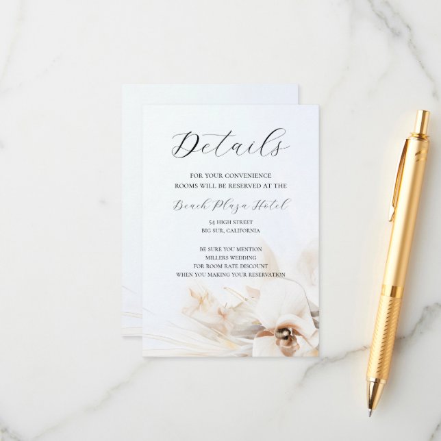BHO Neutral Floral Details Card Begleitkarte (Vorderseite/Rückseite Beispiel)