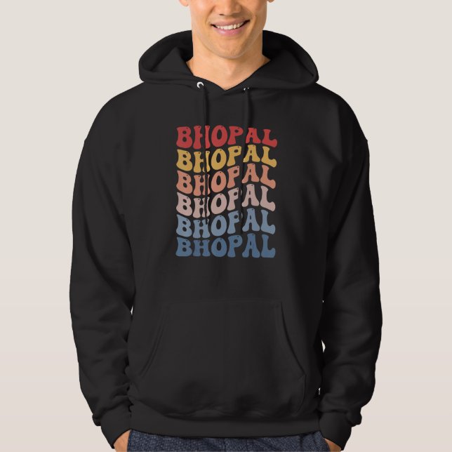 Bhopal City Groovy Retro Hoodie (Vorderseite)