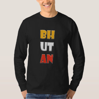 Bhutan Farbige Worte T-Shirt
