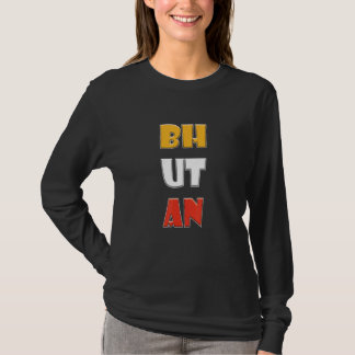 Bhutan Farbige Worte T-Shirt