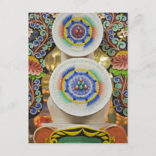 Bhutan. Festliche Kuchen, hergestellt von Mönchen, Postkarte