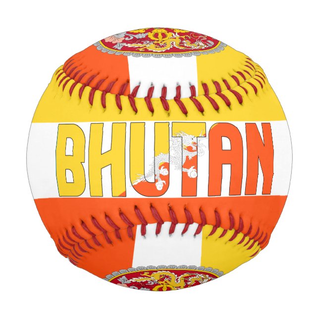 Bhutan Flag and Coat of Arms Patriotic Baseball (Vorderseite)