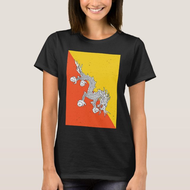 Bhutan Flag Bhutanese Pride T-Shirt (Vorderseite)
