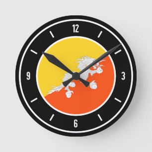 Bhutan Flag Elegant Runde Wanduhr