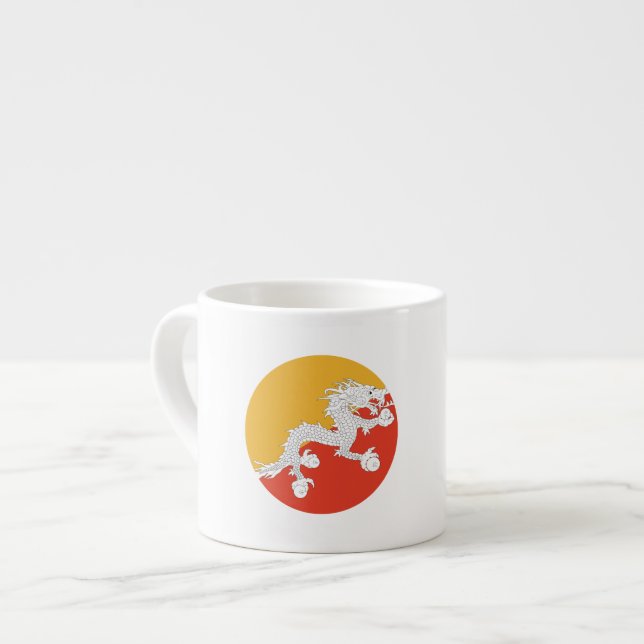 Bhutan Flag Espressotasse (Vorderseite Links)