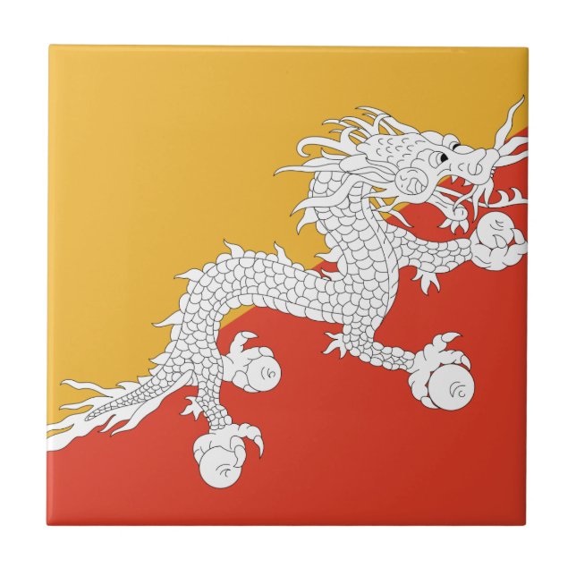 Bhutan Flag Fliese (Vorderseite)