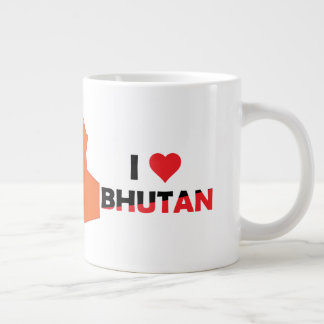 Bhutan Flag in der Landkarte Jumbo-Tasse