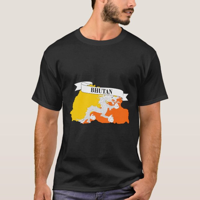 bhutan flag map T-Shirt (Vorderseite)