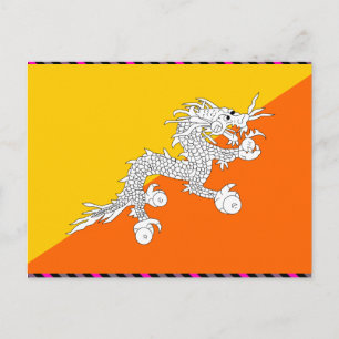 Bhutan Flag Postkarte