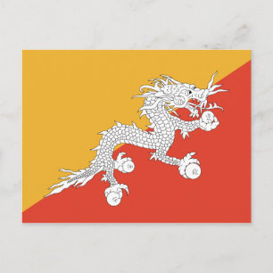 Bhutan Flag Postkarte