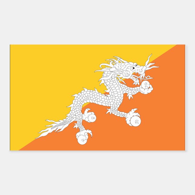 Bhutan Flag Rechteckiger Aufkleber (Vorderseite)