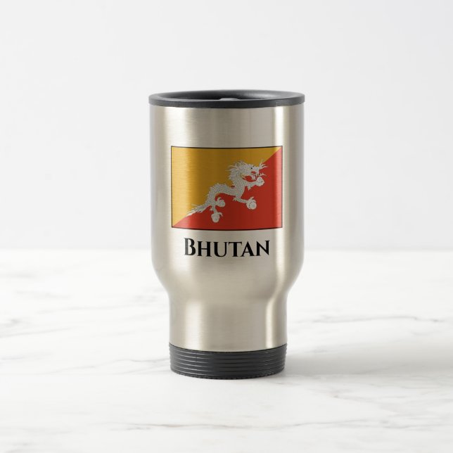 Bhutan Flag Reisebecher (Mittel)