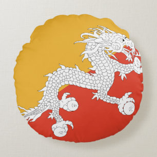 Bhutan Flag Rundes Kissen