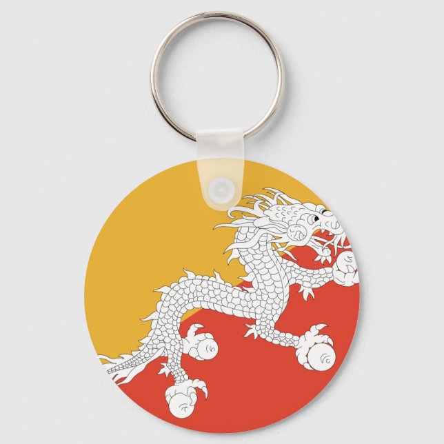 Bhutan Flag Schlüsselanhänger (Vorderseite)