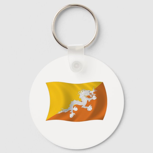 Bhutan Flag Schlüsselanhänger (Vorderseite)