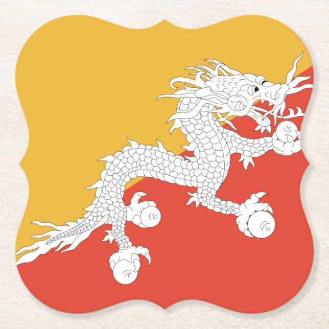 Bhutan Flag Untersetzer (Vorderseite)
