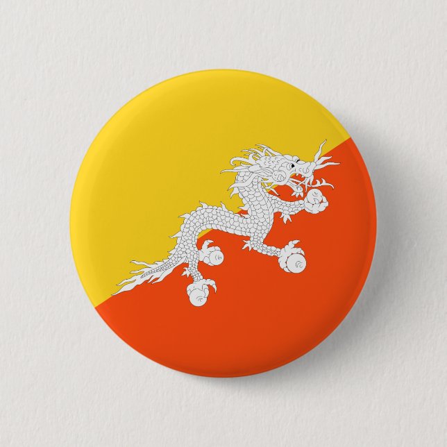 Bhutan-Flagge Button (Vorderseite)