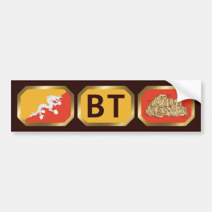Bhutan-Flagge-Karte-Code-Aufkleber Autoaufkleber