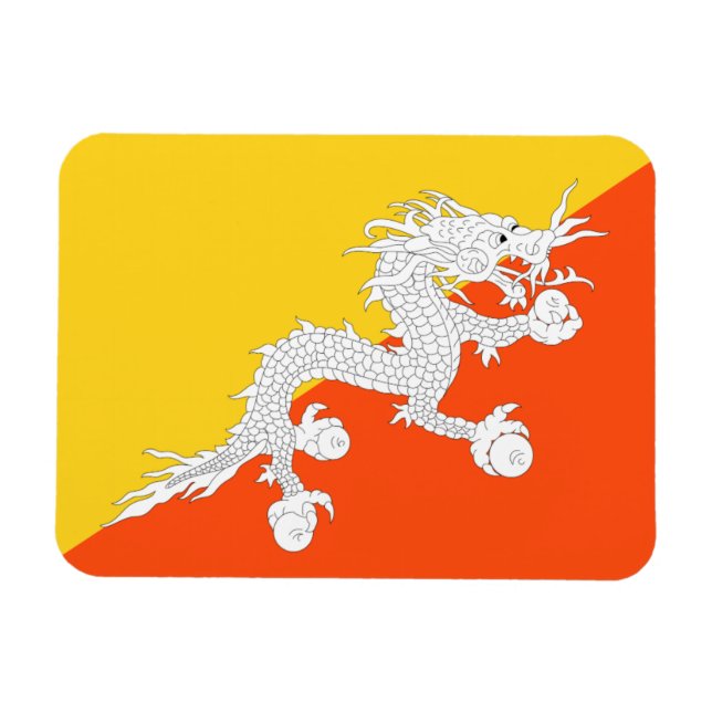 Bhutan-Flagge Magnet (Horizontal)