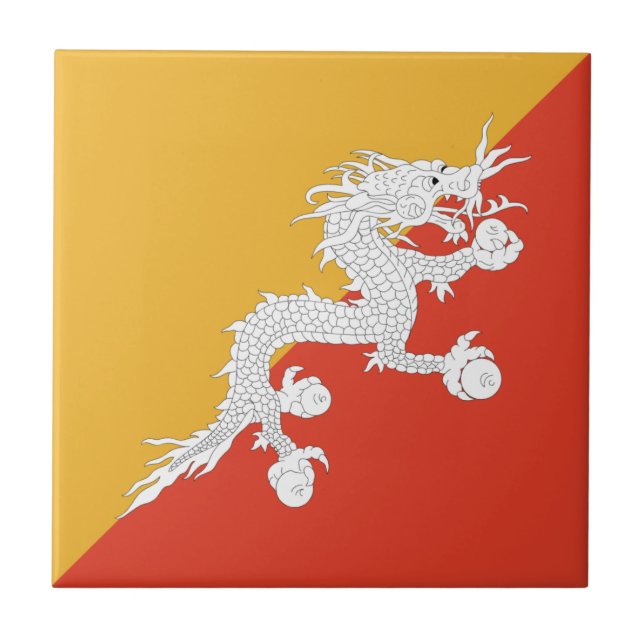 Bhutan-Flaggen-Keramik-Fliese Fliese (Vorderseite)