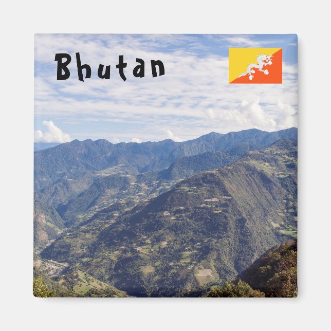 Bhutan friedliche Ostberge - Himalaya Magnet (Vorne)