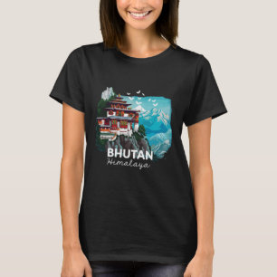 Bhutan Himalaya Tempel Bhutanesischer Wanderausrüs T-Shirt