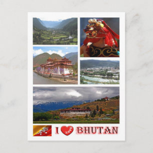Bhutan - I Liebe - Postkarte