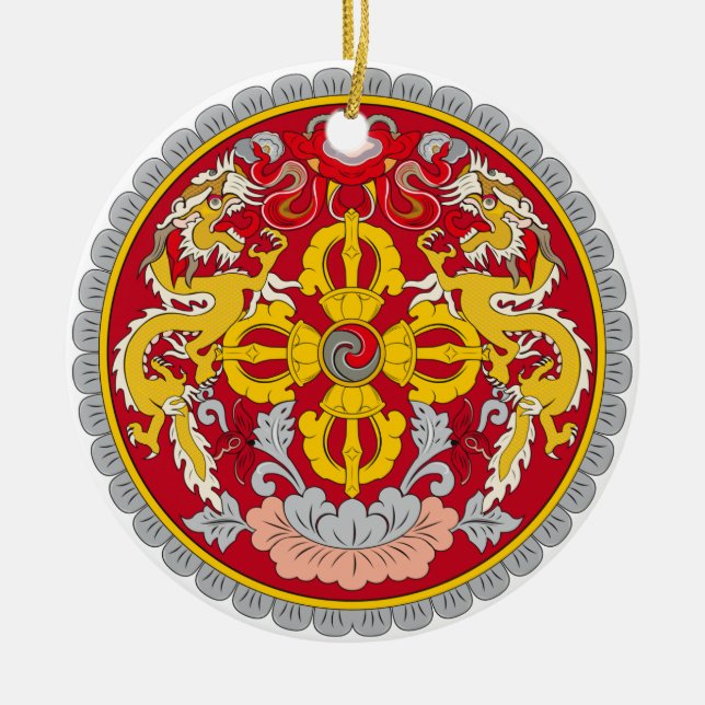 BHUTAN*-, kundenspezifische Weihnachtsverzierung Keramik Ornament (Vorne)