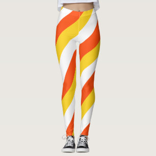Bhutan National Flag Colors Diagonal gestreift Leggings