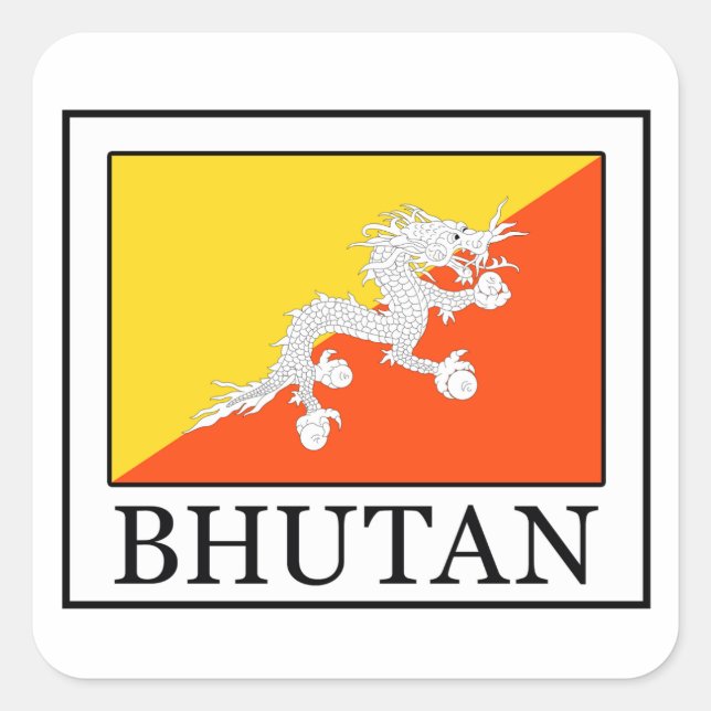 Bhutan Quadratischer Aufkleber (Vorderseite)