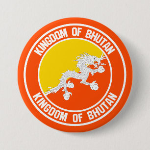 Bhutan Round Emblem Button