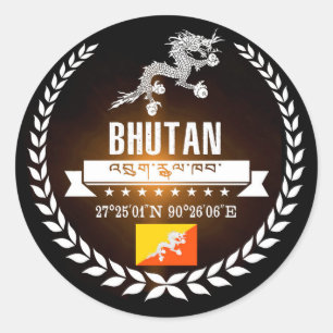 Bhutan Runder Aufkleber