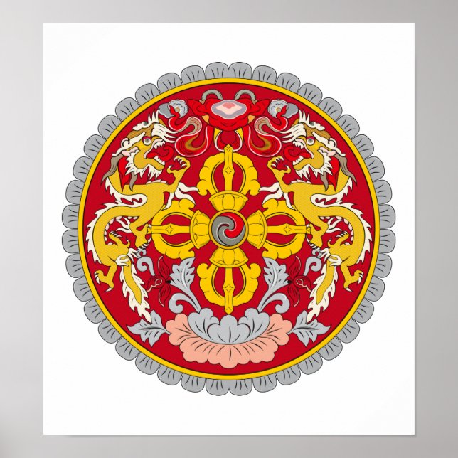 Bhutan-Wappen Poster (Vorne)