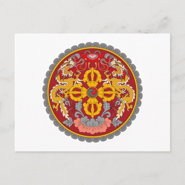 Bhutan-Wappen Postkarte (Vorderseite)