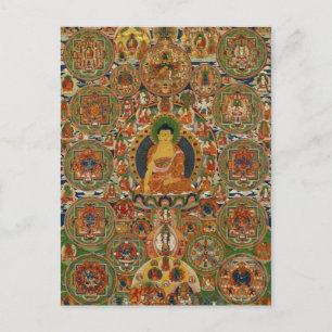 Bhutanese bemalt komplette Mandala Postkarte