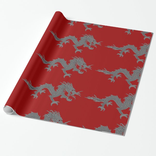 Bhutanese Dragon Wrapping Paper Geschenkpapier (Ungerollt)