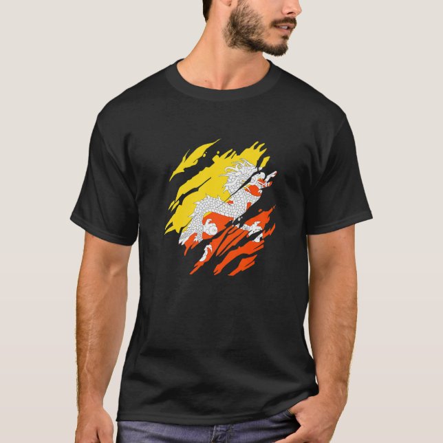 Bhutanese Flag Bhutan T-Shirt (Vorderseite)