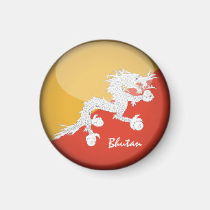 Bhutanesische Flagge & Bhutan - Reisen /Himalaya Magnet
