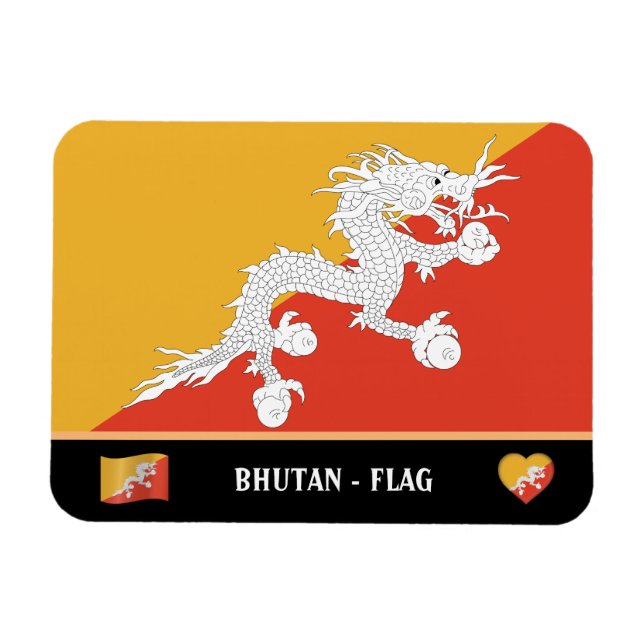Bhutanesische Flagge / Bhutanisches Land / Bhutani Magnet (Horizontal)
