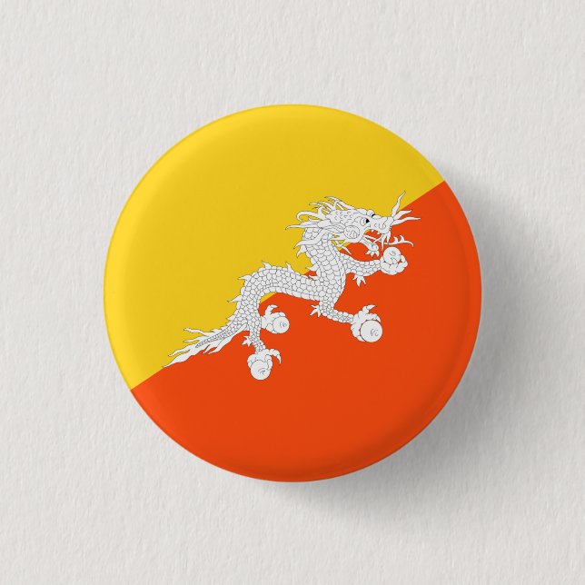 Bhutanesische Flagge, Flagge Bhutans Button (Vorderseite)