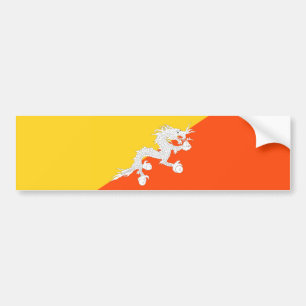 Bhutanische Flagge (Bhutan) (Donnerdrache) Autoaufkleber