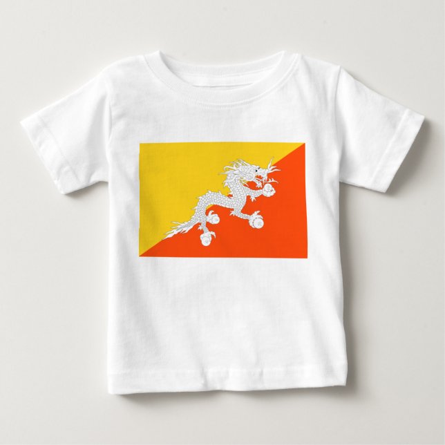 Bhutanische Flagge (Bhutan) (Donnerdrache) Baby T-shirt (Vorderseite)