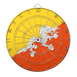 Bhutanische Flagge (Bhutan) (Donnerdrache) Dartscheibe